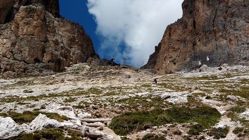 Scenic view of rocky mountains against sky