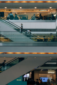 Low angle view of escalator