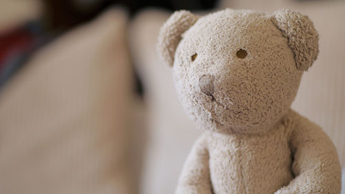 Close-up of teddy bear at home