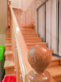Close-up of empty staircase in building