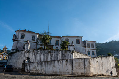 Low angle view of old building against sky