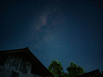 Low angle view of building against sky at night