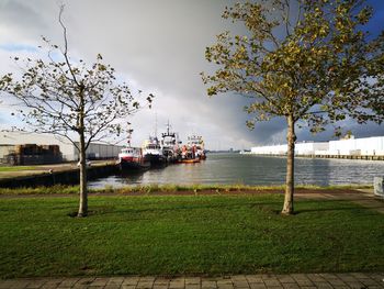 Scenic view of river against sky