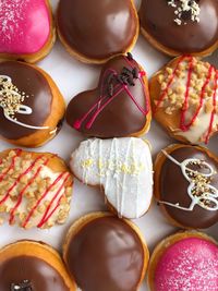 High angle view of dessert on table