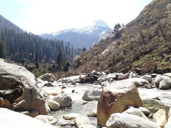 Scenic view of mountains against sky