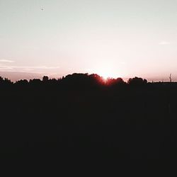 Silhouette of landscape at sunset