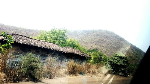 Scenic view of mountains against clear sky