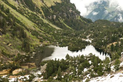 Scenic view of landscape with mountain in background