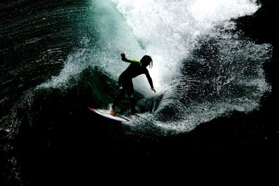 Man surfing in sea