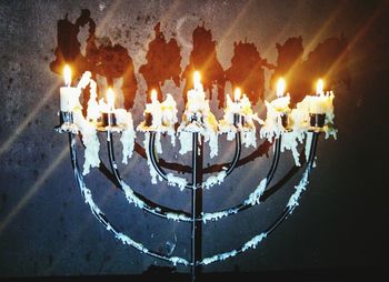 Close-up of lit candles