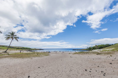 Scenic view of beach against sky