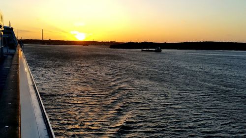 Scenic view of sunset over sea