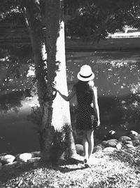 Full length of woman standing on beach