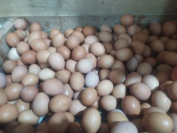High angle view of vegetables for sale in market