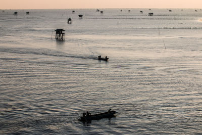 Scenic view of sea during sunset