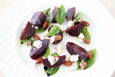 High angle view of salad in plate