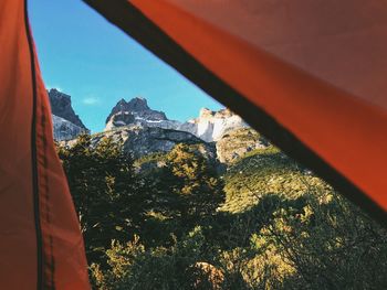 Low angle view of mountain range