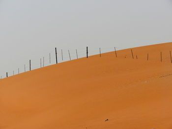 Scenic view of desert against clear sky