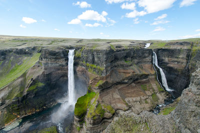 Scenic view of waterfall