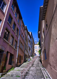 Narrow alley along buildings