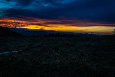 Scenic view of dramatic sky during sunset