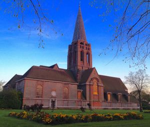 View of church against blue sky