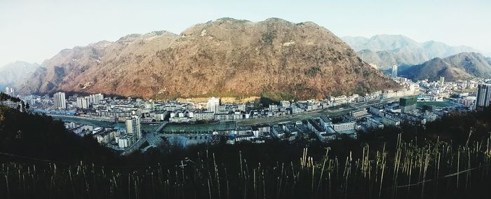 Scenic view of mountains against sky