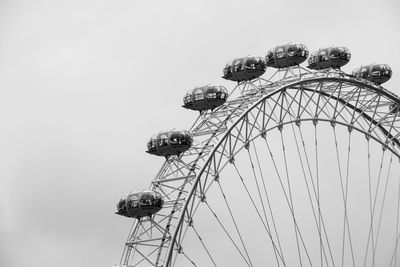 Low angle view of ferris wheel against clear sky