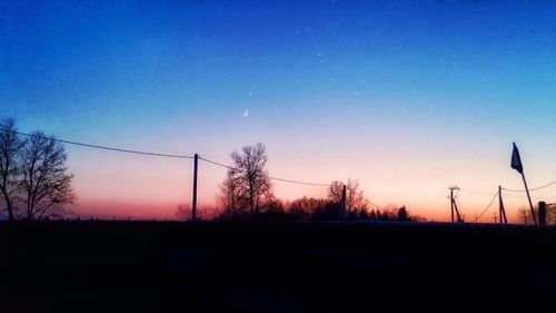 Silhouette of landscape at sunset