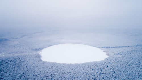 Close-up of frozen sea against clear sky