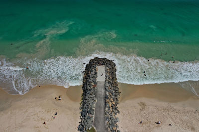 High angle view of beach