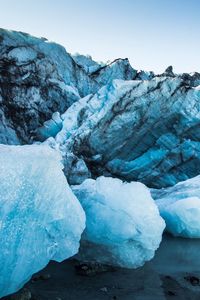 Scenic view of frozen lake against sky