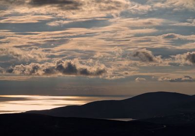 Scenic view of dramatic sky over sea