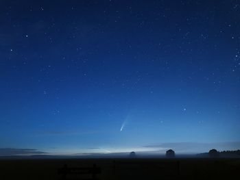 Scenic view of field against sky at night