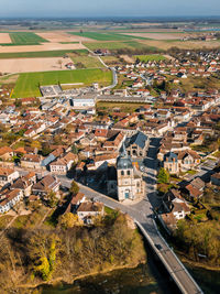 High angle view of townscape