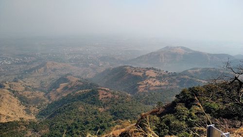 High angle view of landscape against sky