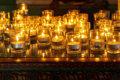 Candle and oil lamps lit during diwali celebration