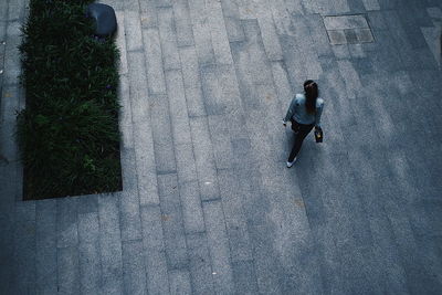 High angle view of a man