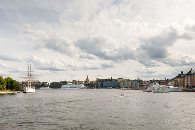 Panoramic view of sea against cloudy sky