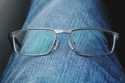 Close-up of sunglasses with eyeglasses