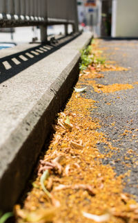 Close-up of railroad track