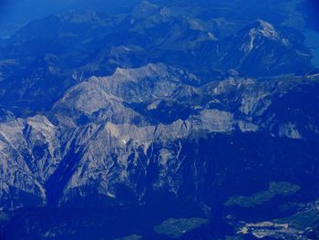 Aerial view of mountains against sky