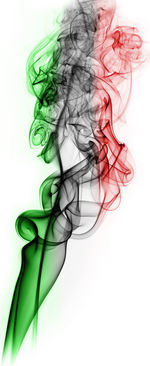 Close-up of colorful smoke against white background