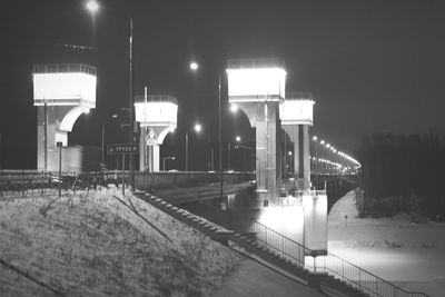 Illuminated street light at night