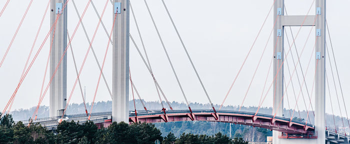 Low angle view of suspension bridge