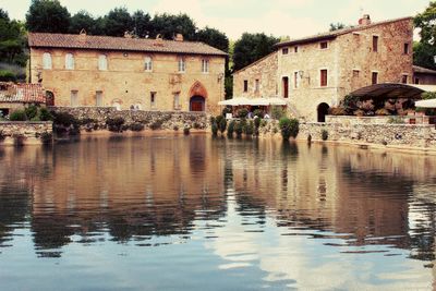 Reflection of built structures in water