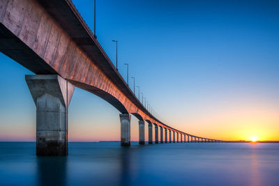 Bridge over river against clear sky