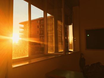 Sunlight streaming through window in building