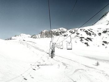 Snow covered mountains against sky