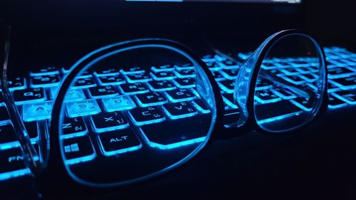 Close-up of laptop keyboard